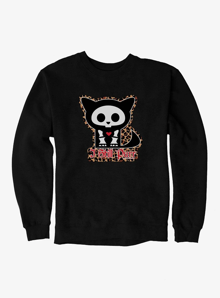 Skelanimals Leopard Print Kit Still Purr Sweatshirt