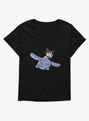 Kuromi Flying Baku Womens T-Shirt Plus