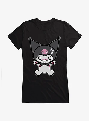 Kuromi Angry Grin Girls T-Shirt