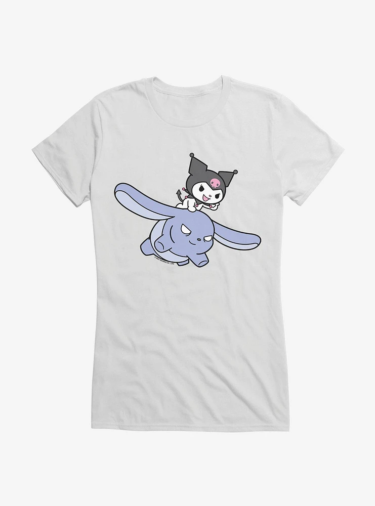 Kuromi Flying Baku Girls T-Shirt