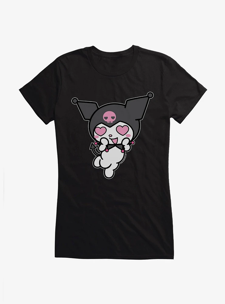 Kuromi Heart Eyes Girls T-Shirt