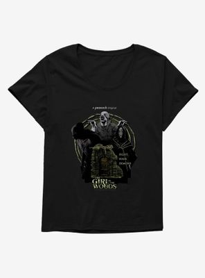 Peacock TV Girl The Woods Fight Your Demons Womens T-Shirt Plus