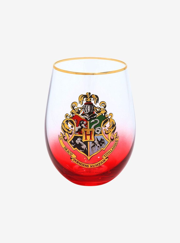 Harry Potter Hogwarts Crest Wine Glass