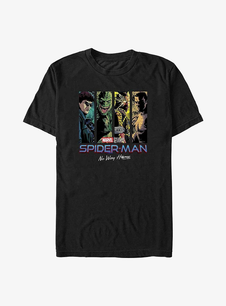 Marvel Spider-Man: No Way Home Villain Panels T-Shirt