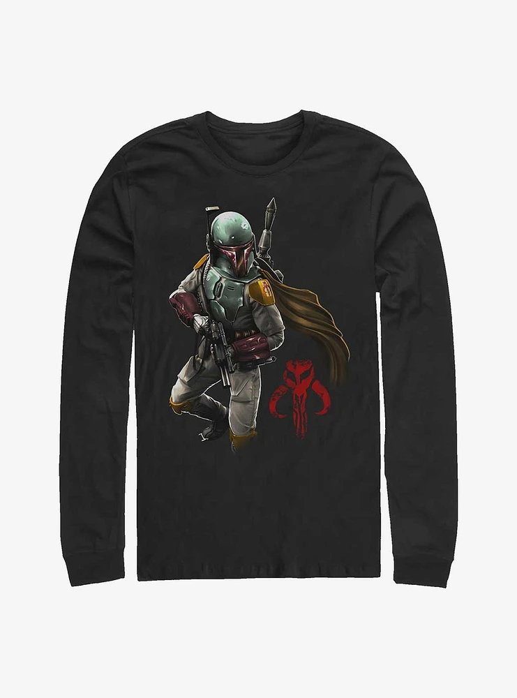 Star Wars Mandalorian Warrior Boba Fett Long-Sleeve T-Shirt