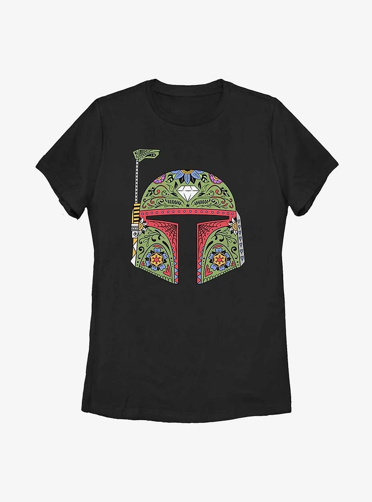 Star Wars Spanish Design Boba Fett Helmet Womens T-Shirt
