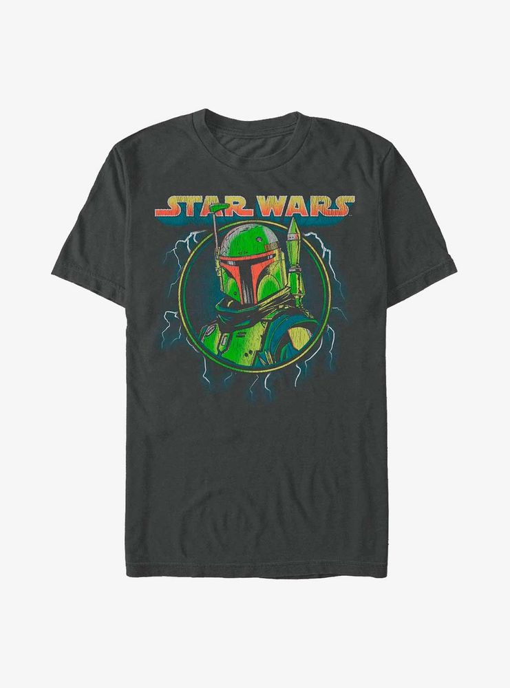Star Wars The Mandalorian Boba Fett Lightning T-Shirt