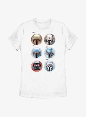 Star Wars The Mandalorian Bounty Hunter Helmets Womens T-Shirt