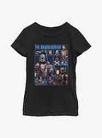 Star Wars The Mandalorian Cast Of Many Youth Girls T-Shirt