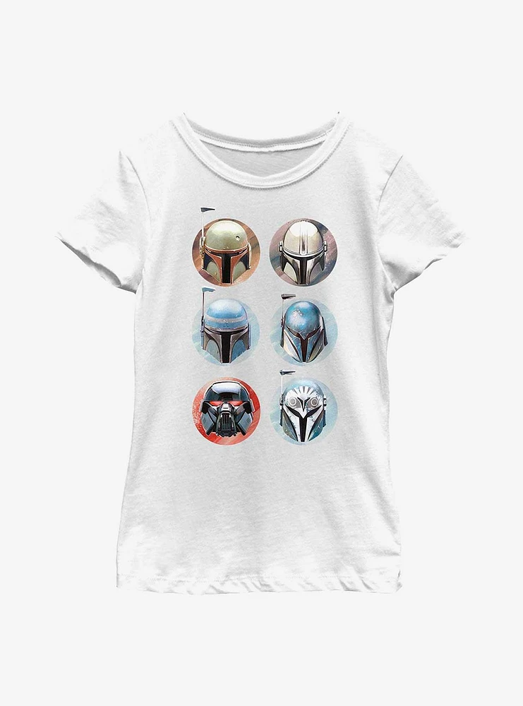 Star Wars The Mandalorian Bounty Hunter Helmets Youth Girls T-Shirt