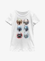 Star Wars The Mandalorian Bounty Hunter Helmets Youth Girls T-Shirt