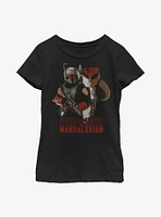 Star Wars The Mandalorian My Father's Armor Boba Fett Youth Girls T-Shirt