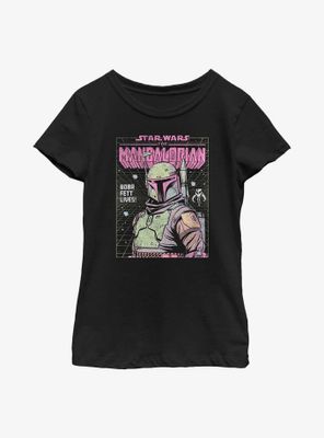 Star Wars The Mandalorian Neon Boba Fett Youth Girls T-Shirt
