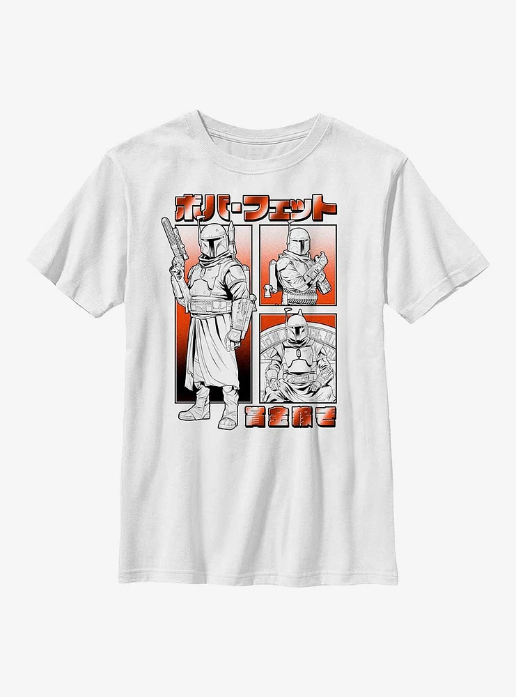 Star Wars The Mandalorian Boba Fett Manga Youth T-Shirt
