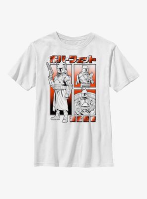 Star Wars The Mandalorian Boba Fett Manga Youth T-Shirt