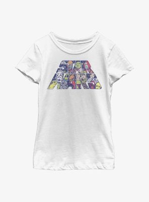 Star Wars Title Fill Characters Youth Girls T-Shirt