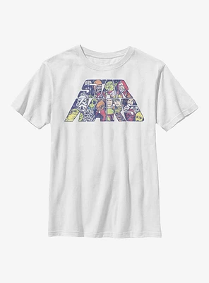 Star Wars Title Fill Characters Youth T-Shirt