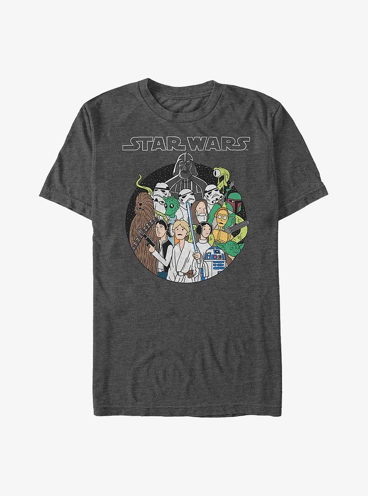 Star Wars Simple Art Color Crew T-Shirt