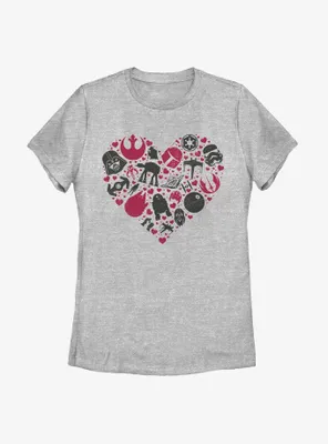 Star Wars Heart Icons Womens T-Shirt