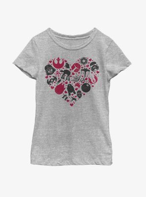 Star Wars Heart Icons Youth Girls T-Shirt