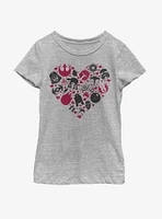 Star Wars Heart Icons Youth Girls T-Shirt