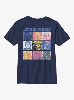 Star Wars Pastel Nine Box Youth T-Shirt