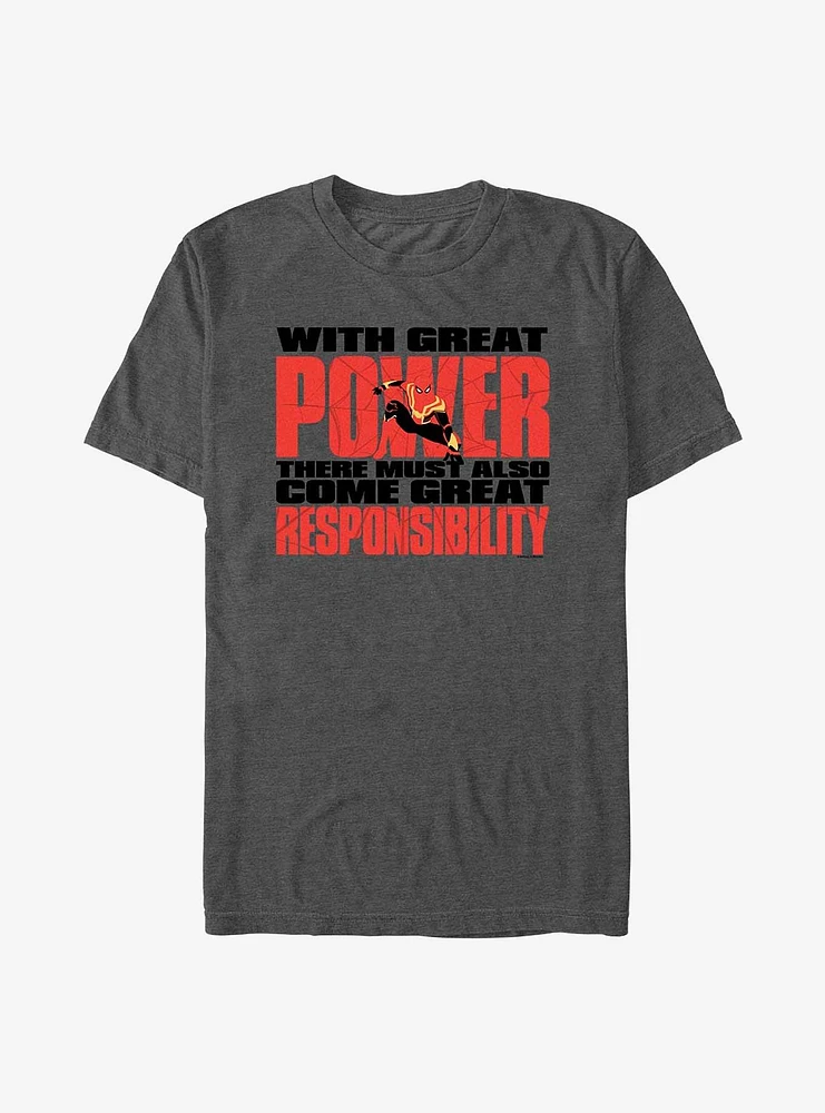 Marvel Spider-Man Great Responsibility Stack T-Shirt