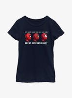 Marvel Spider-Man Spidey Head Great Responsibility Youth Girls T-Shirt