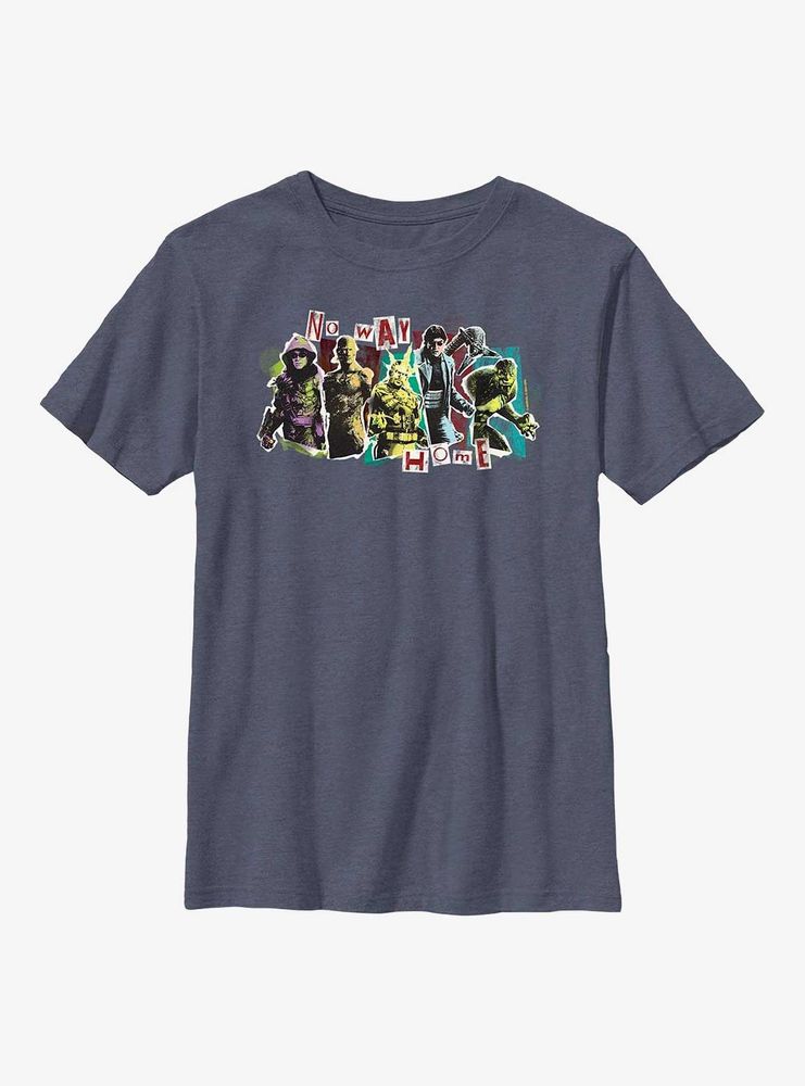 Marvel Spider-Man No Way Home Villains Panel Youth T-Shirt