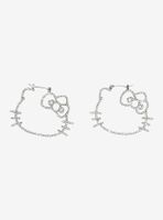 Hello Kitty Bling Outline Hoop Earrings