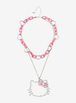 Hello Kitty Bling Pendant Chunky Chain Necklace