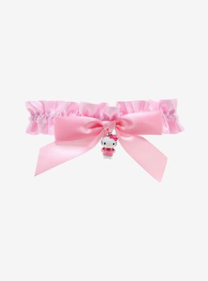 Hello Kitty Pink Ruched Lace Choker