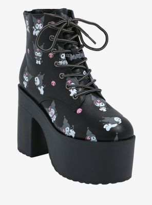 Kuromi Lace-Up Platform Boots