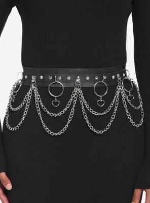 Heart O-Ring Double Chain Layer Belt