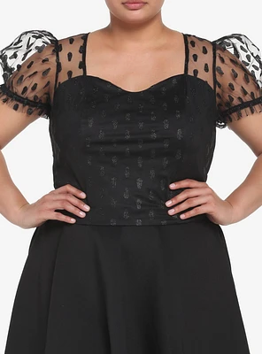 Coffin Glitter Mesh Top Plus Size