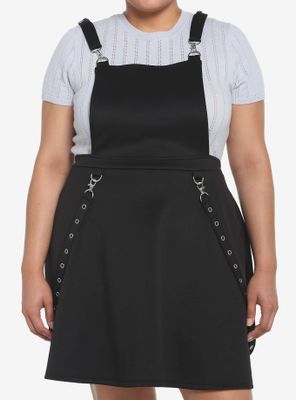 Black Grommet Suspender Skirtall Plus
