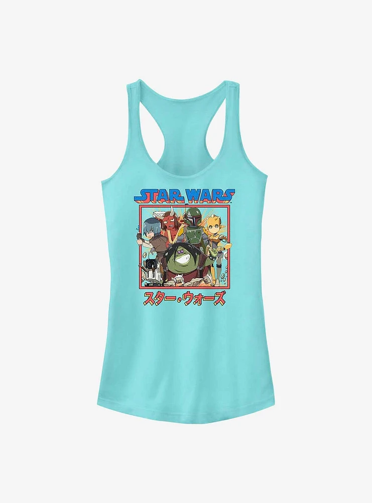 Star Wars: Visions Boba Fett Anime Group Girl's Tank