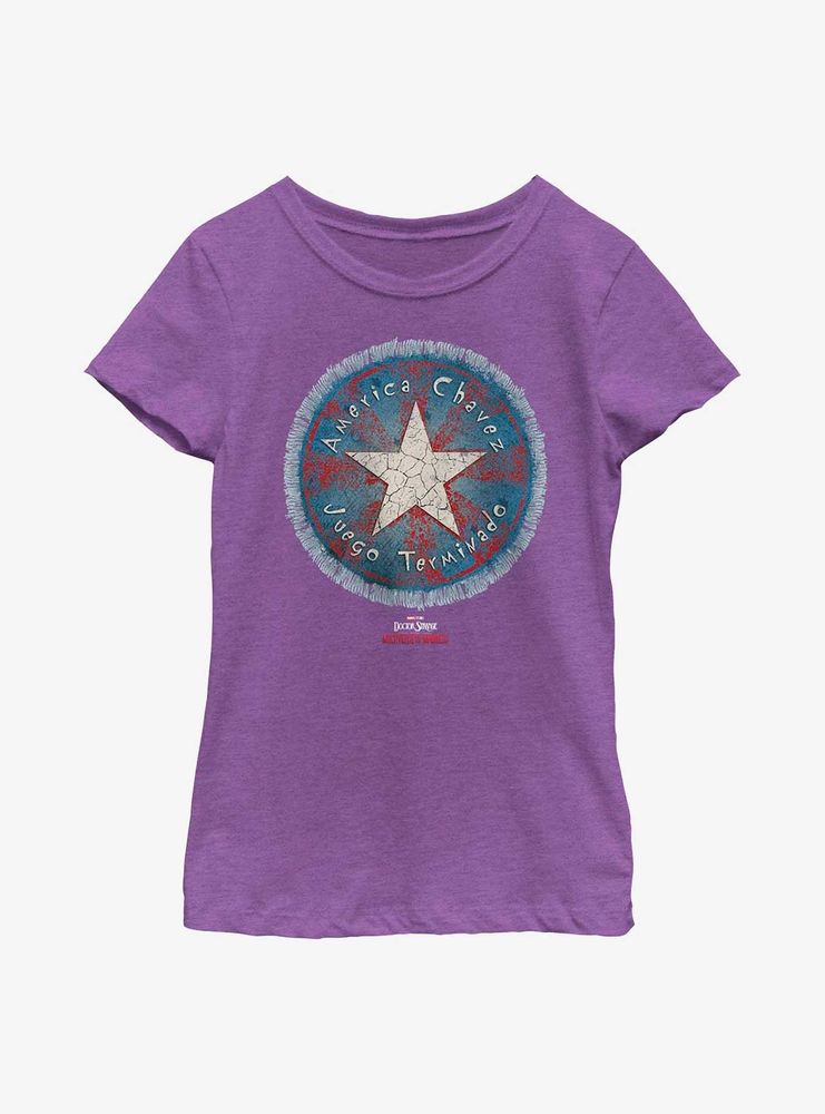 Marvel Doctor Strange Multiverse Of Madness America Chavez Badge Youth Girls T-Shirt