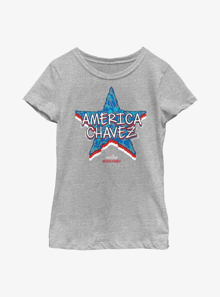 Marvel Doctor Strange Multiverse Of Madness Star America Chavez Youth Girls T-Shirt