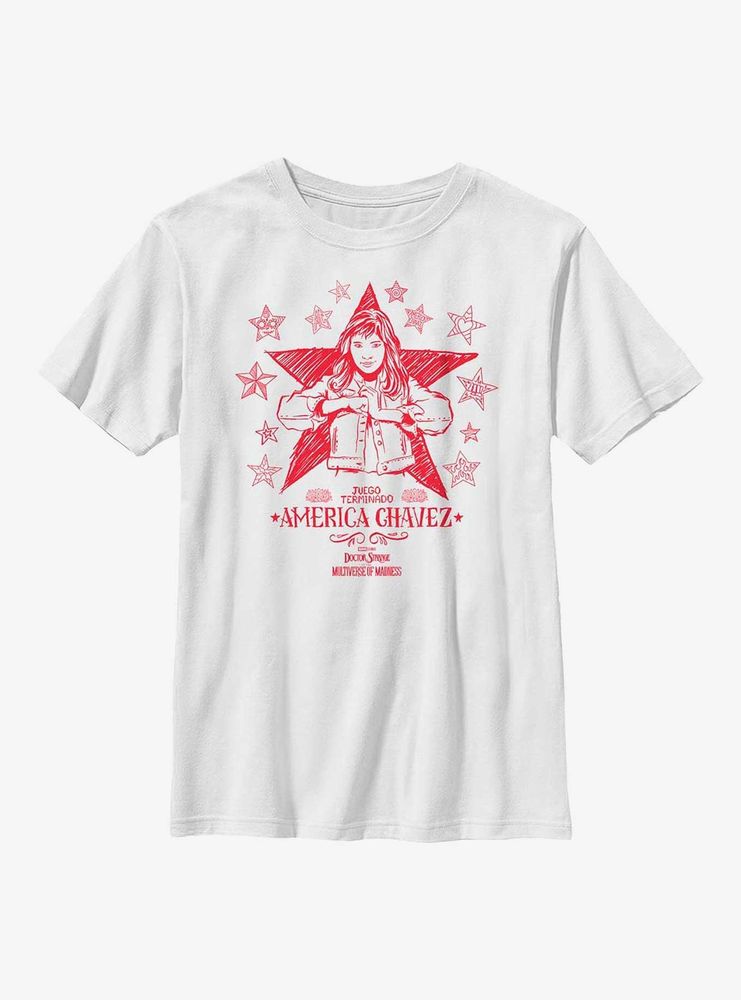 Marvel Doctor Strange Multiverse Of Madness Doodle America Chavez Youth T-Shirt