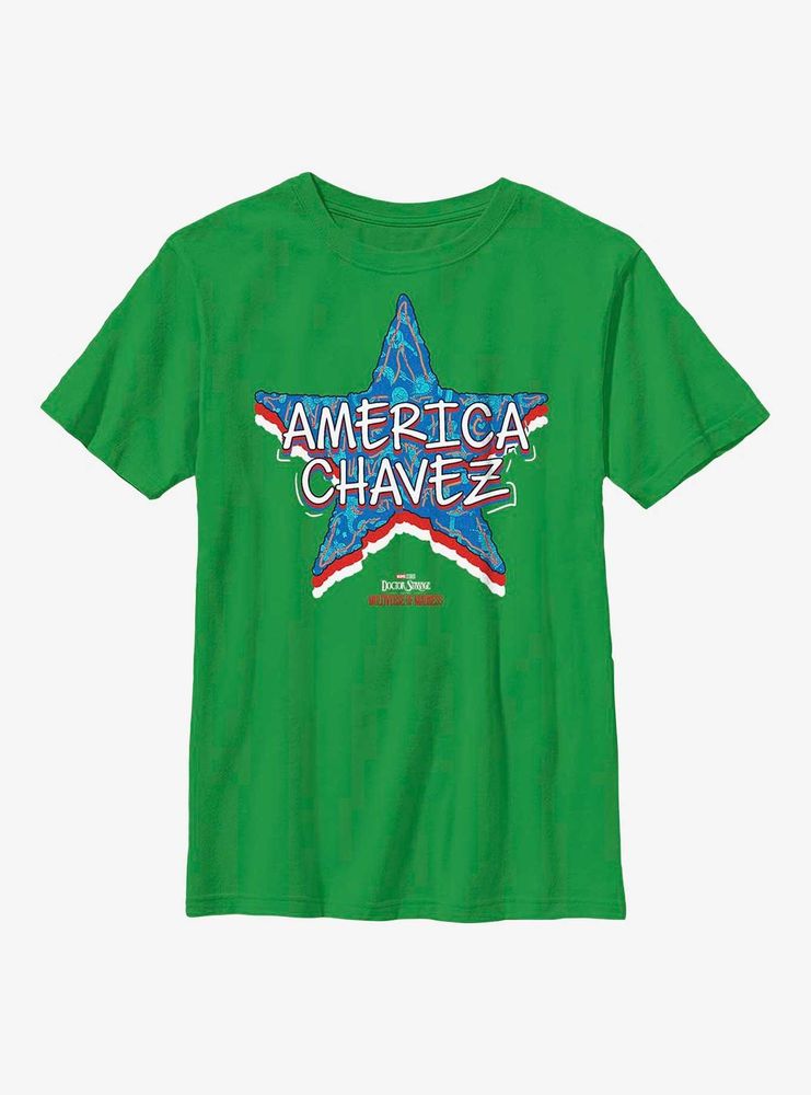 Marvel Doctor Strange Multiverse Of Madness Star America Chavez Youth T-Shirt