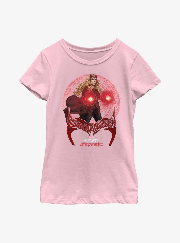 Marvel Doctor Strange Multiverse Of Madness Scarlet Witch Spell Youth Girls T-Shirt