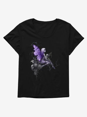 Fairies By Trick Purple Wing Fairy Womens T-Shirt Plus