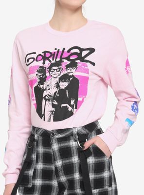 Gorillaz Pastel Pink Group Long-Sleeve T-Shirt