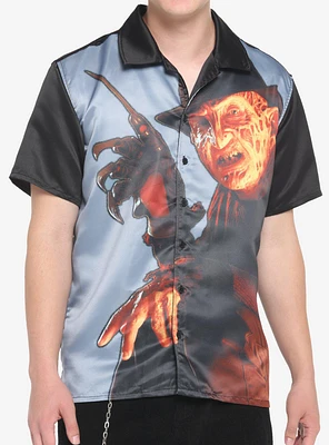 Freddy Vs. Jason Sublimated Woven Button-Up