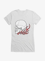 Burning Skull Left Girls T-Shirt