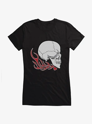 Burning Skull Right Girls T-Shirt