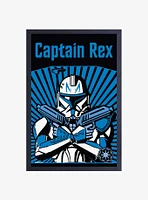 Star Wars The Clone Wars Rex Propaganda Framed Wood Wall Art