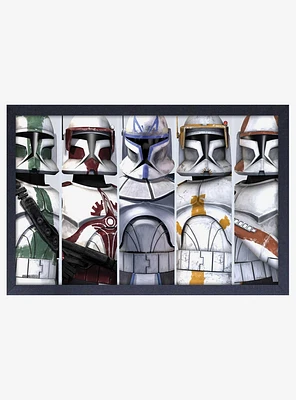 Star Wars The Clone Wars Troopers Group Framed Wood Wall Art
