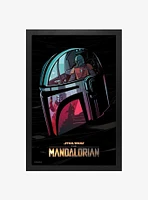 Star Wars The Mandalorian Helmet Scenes Framed Wood Wall Art
